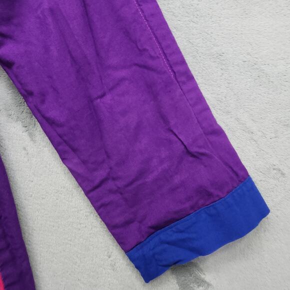 Vintage Jacket Womens M Pink Blue Nepal Reversible Packable Patchwork Belted - Picture 10 of 16